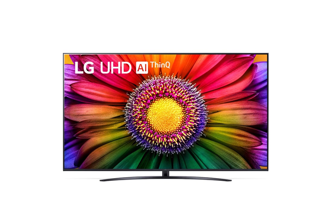 LG UHD UR81 4K 75 ιντσών Smart TV, 2023, Μπροστινή όψη της LG UHD TV, 75UR81006LJ