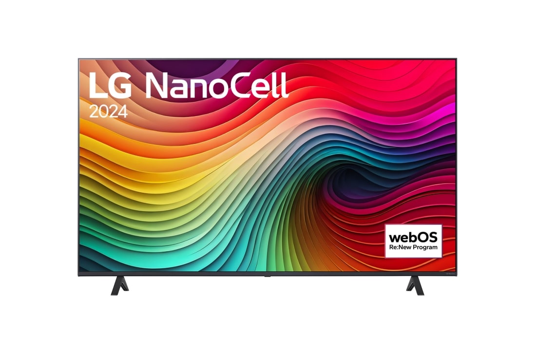LG Τηλεόραση 50 ιντσών LG NanoCell NANO82 4K Smart TV 50ΝΑΝΟ82Τ, Μπροστινή όψη της LG NanoCell TV, NANO80 με το κείμενο LG Nanocell και 2024 στην οθόνη, 50NANO82T6B