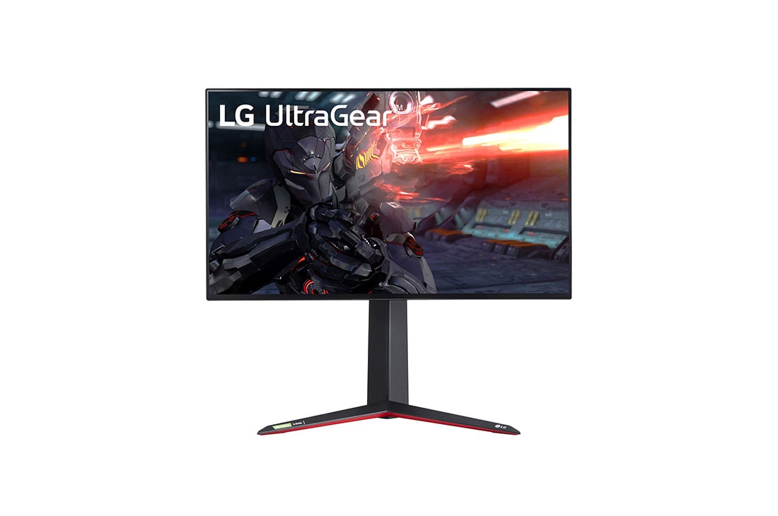 LG 27'' UltraGear™ 4K Nano IPS 144Hz HDR Gaming Monitor with G-Sync® Compatible, front view, 27GN950-B