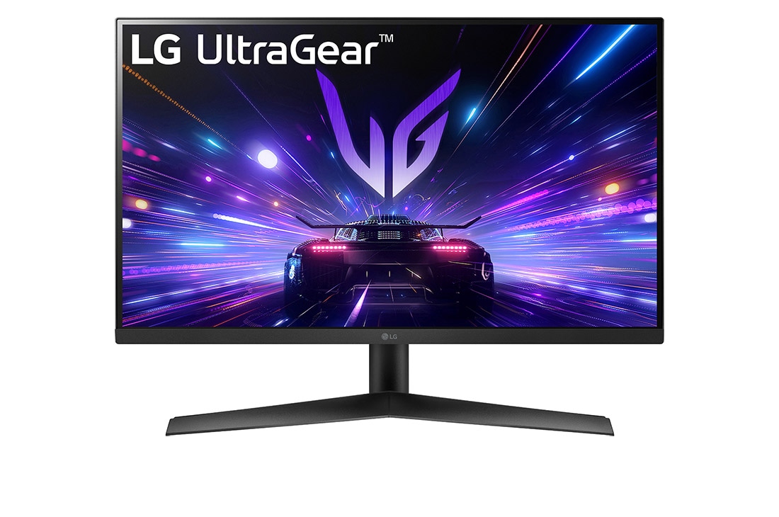 LG 27” UltraGear™ Full HD IPS gaming monitor | 180Hz, IPS 1ms (GtG), HDR10, front view, 27GS60F-B