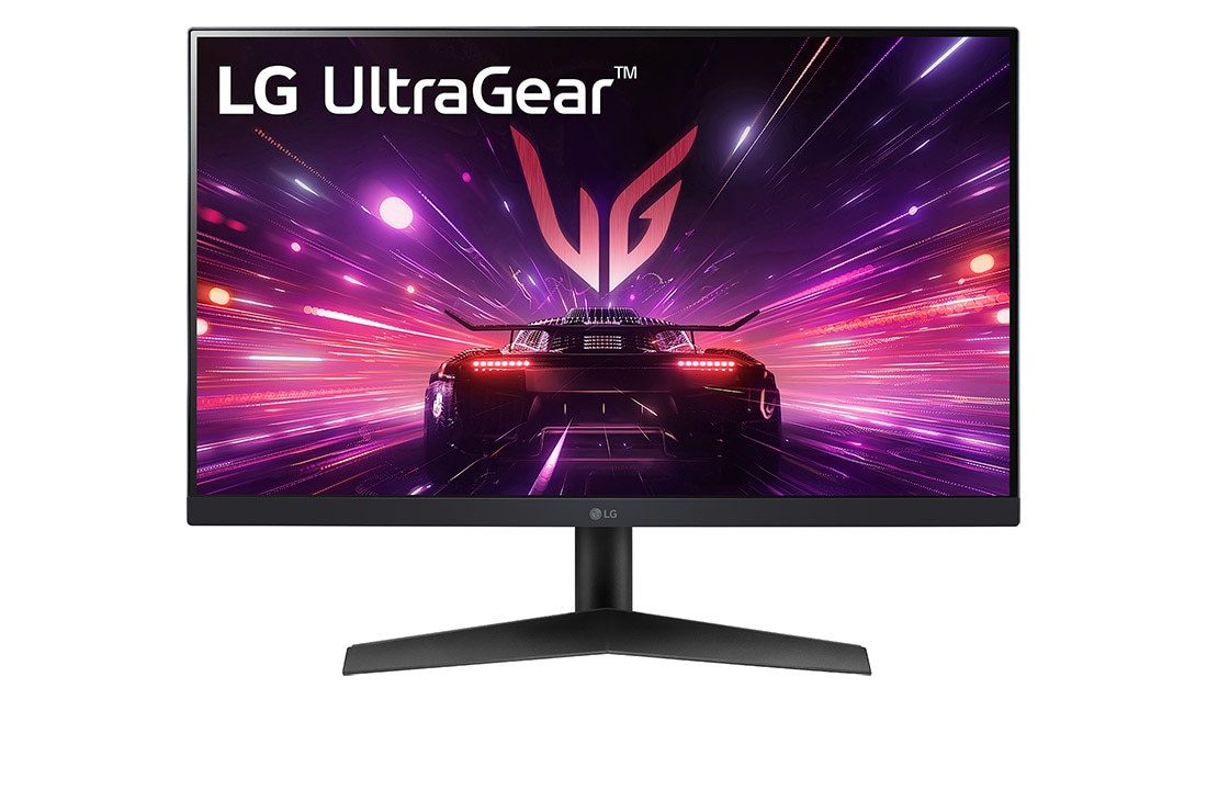 LG 24” UltraGear™ Full HD IPS gaming monitor | 180Hz, IPS 1ms (GtG), HDR10, front view, 24GS60F-B