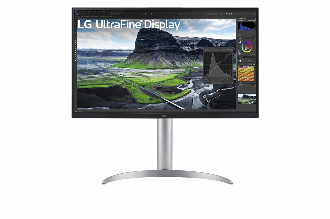 LG 32” UHD 4K IPS display with 2000:1 contrast ratio, front view, 32UQ85RV-W