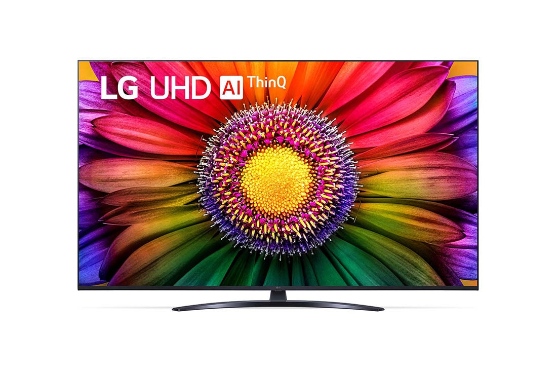 LG UR81 55 inch 4K Smart UHD TV with Al Sound Pro, A front view of the LG UHD TV, 55UR81006LJ