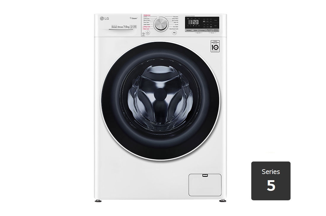 LG 7.5kg Front Load Washing Machine with Steam, WV5-1275W