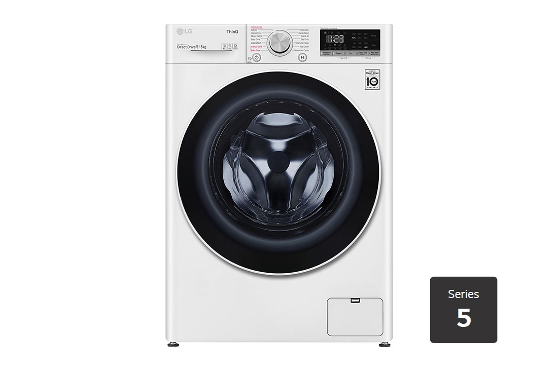 LG 9kg/5kg Front Load Washer Dryer Combo with Steam, WVC5-1409W
