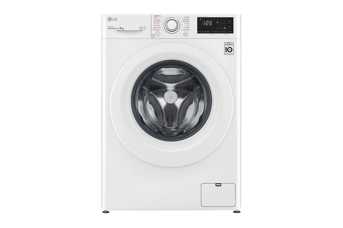 LG 8kg Front Loader Washing Machine with 6 Motion Direct Drive, WV3-1208W, WV3-1208W