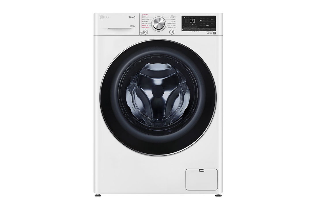 LG 12/8kg Series 9 Front Load Washer Dryer Combo with Steam, Front view, WVC9-1412W