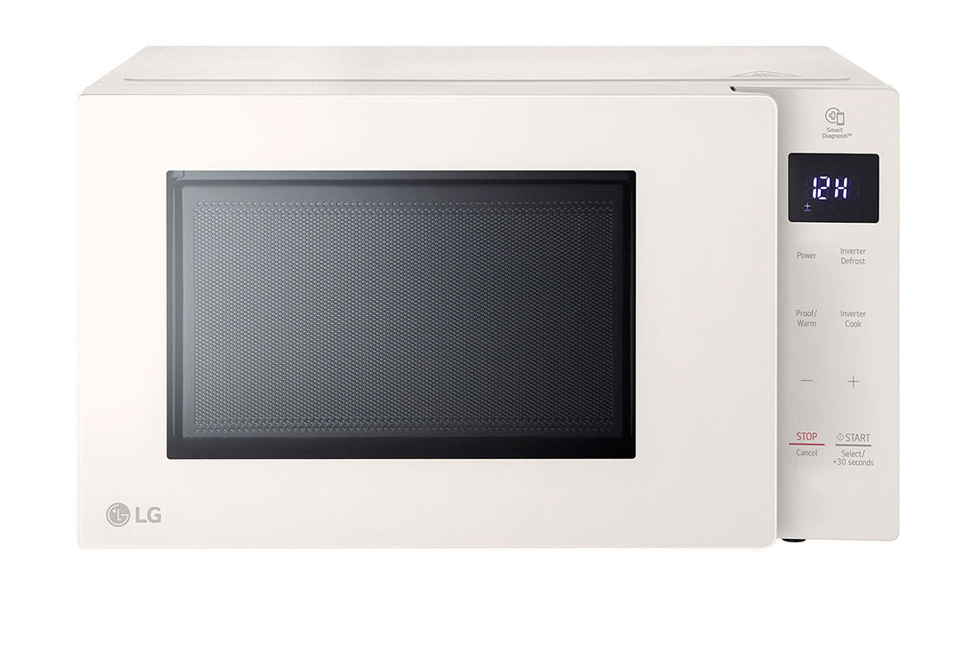 LG 25L NeoChef™ Smart Inverter Objet Microwave Oven in Beige, Front view, MS2535GIK