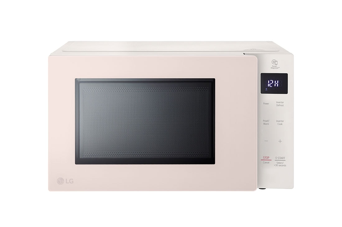 LG 25L NeoChef ™ Smart Inverter Objet Microwave Oven in Pink, Front view, MS2535GIP