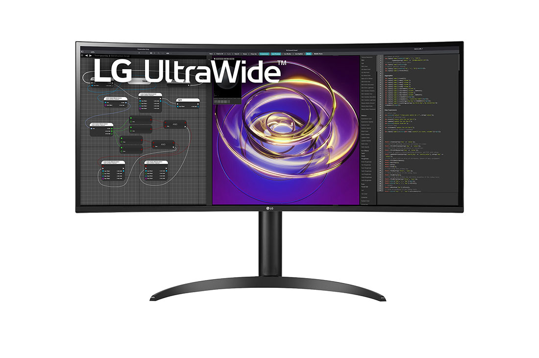 LG Curved UltraWide™ 34'' QHD IPS Display Monitor, front view, 34WP85CN-B