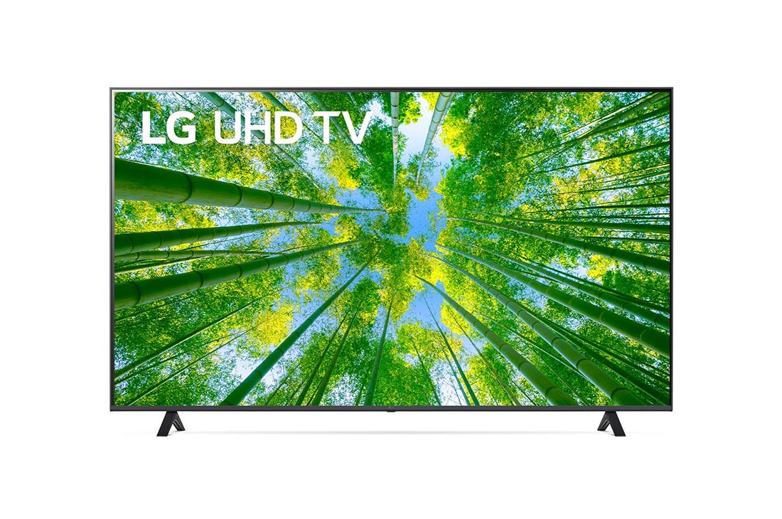 LG UHD 4K TV, A front view of the LG UHD TV with infill image and product logo on, 75UQ8050PSB