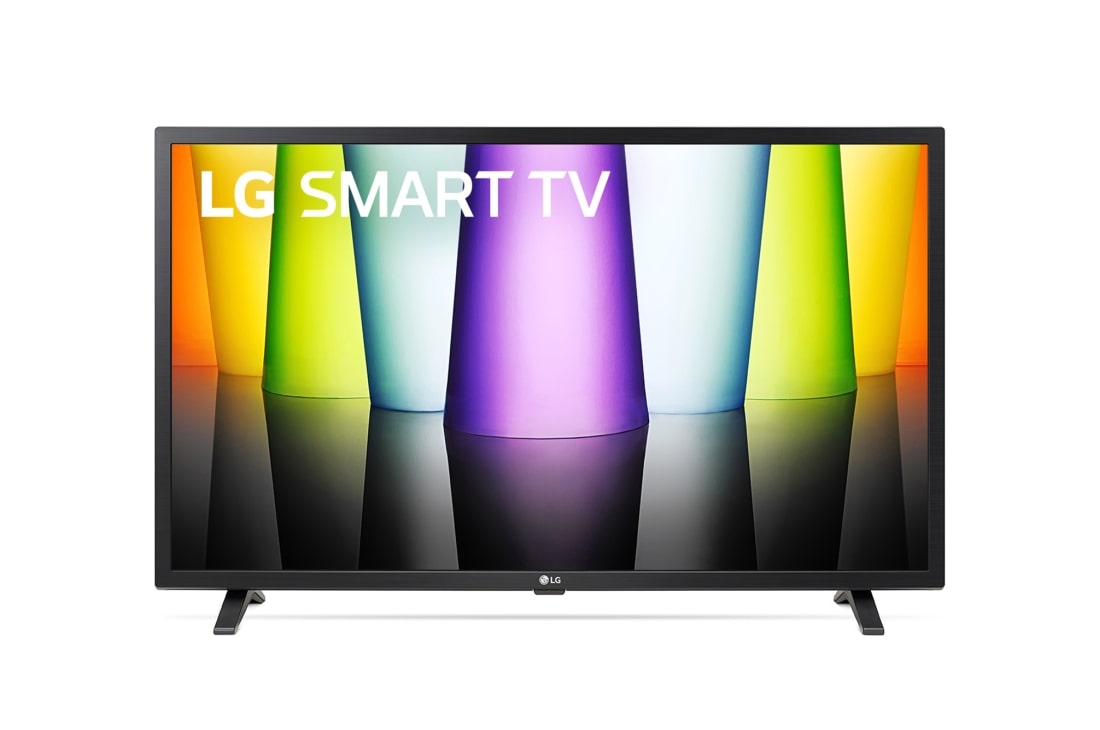 LG LQ63 32 inch Smart TV, front view with infill image, 32LQ630BPSA
