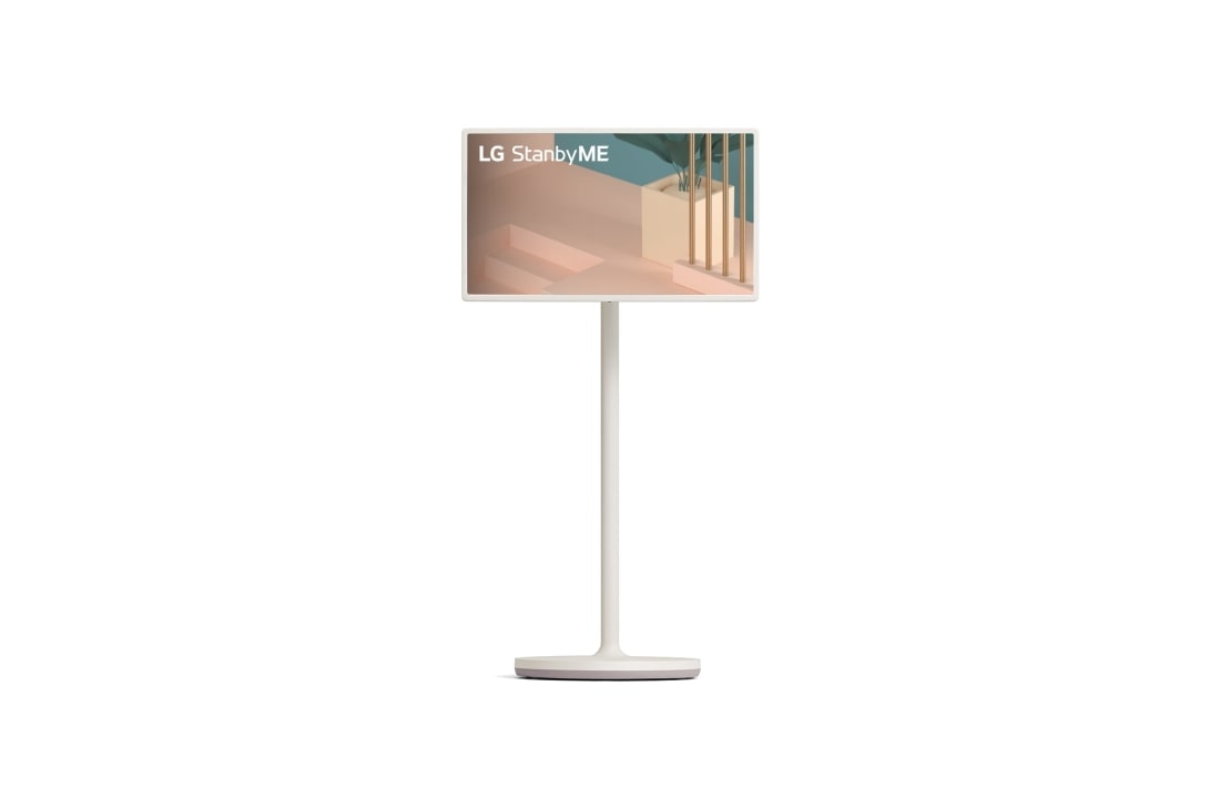 LG StanbyME, Front view of horizontal mode with background image, 27ART10AKPL