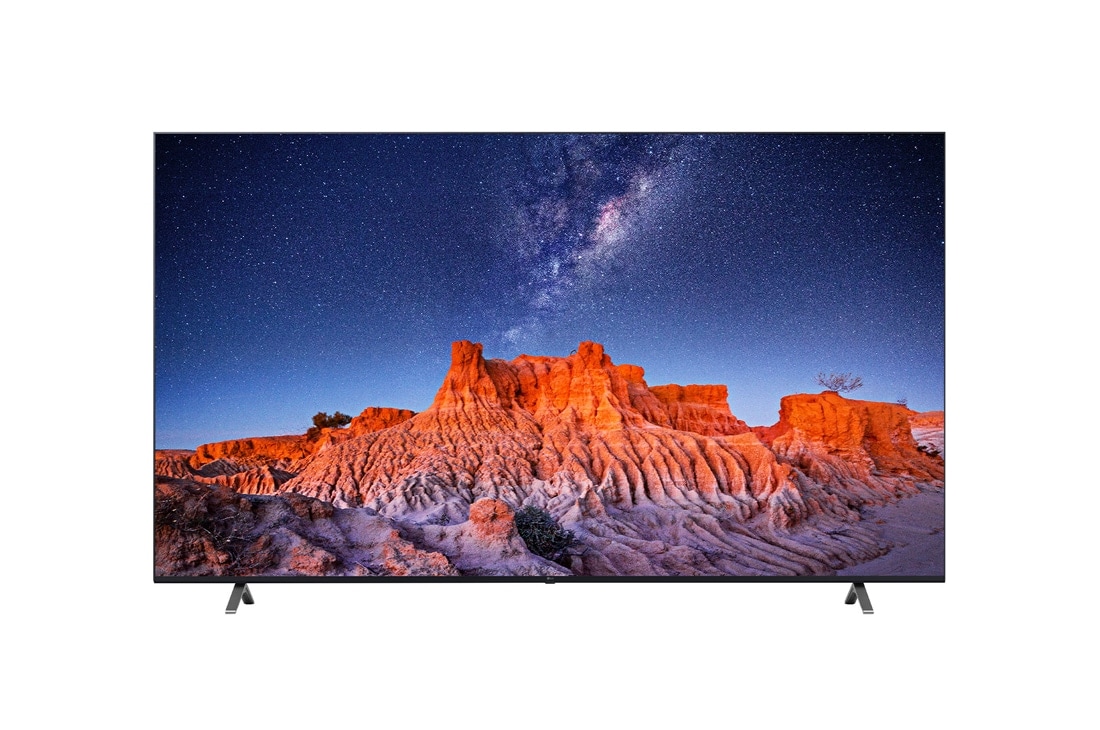 LG Smart TV 4K UHD, Widok z przodu z obrazem wypełniającym, 86UQ801C0LB