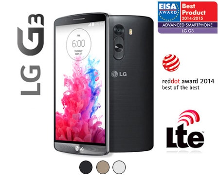 LG Ekran IPS 5.5'' Quad HD, Aparat 13MP, Funkcja Smart Notice, bezprzewodowe ładowanie, Funkcja Knock Code™, Smart Keyboard , LG G3