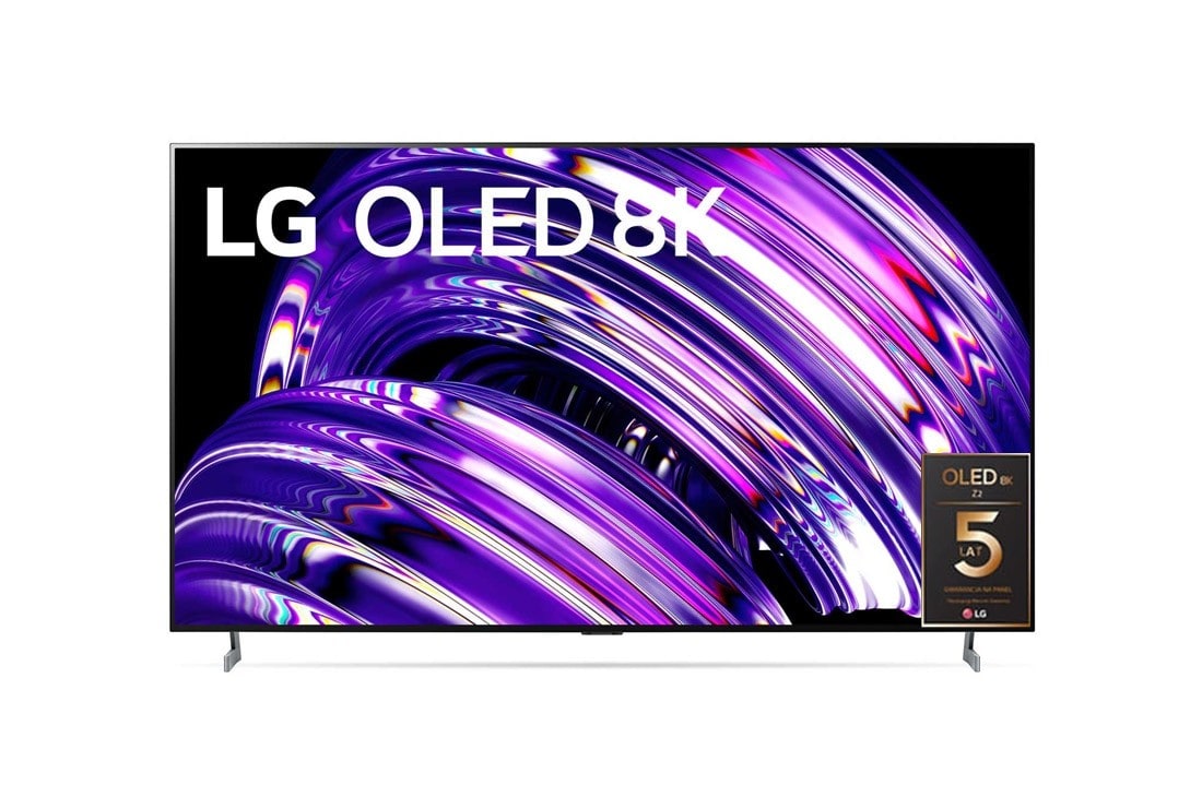 LG Telewizor LG 77” OLED evo 8K ze sztuczną inteligencją, Cinema HDR, Smart TV, 120Hz, DVB-T2/HEVC, OLED77Z29, Widok z przodu , OLED77Z29LA