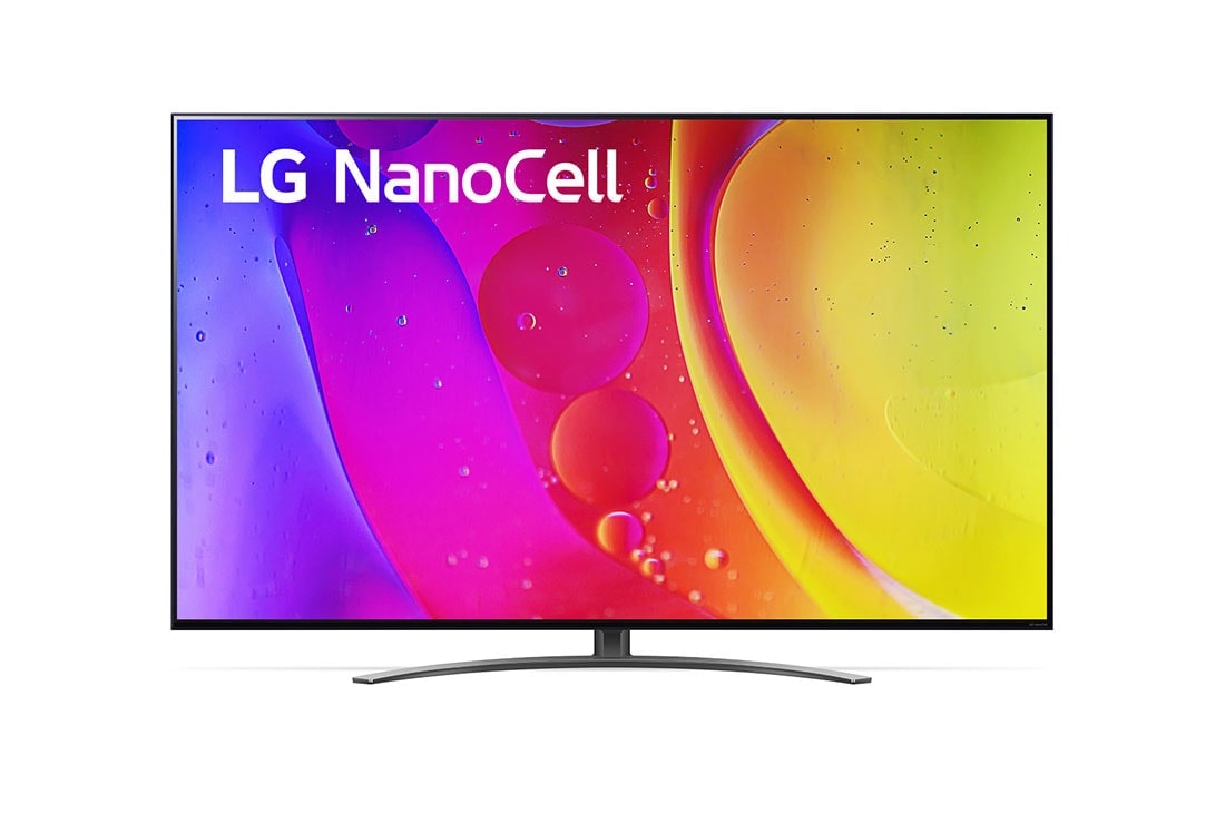 LG Telewizor LG 50” NanoCell 4K 2022 AI TV ze sztuczną inteligencją, DVB-T2/HEVC, 50NANO813QA, Widok z przodu telewizora LG NanoCell, 50NANO813QA