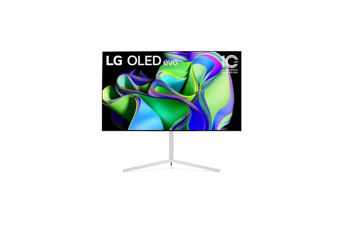 LG Promocja: telewizor LG 65” OLED evo 4K Smart TV OLED65C3 ze Stojakiem Gallery Stand, Widok od przodu telewizora LG OLED evo, 65C32L-FS21.BUNDLE