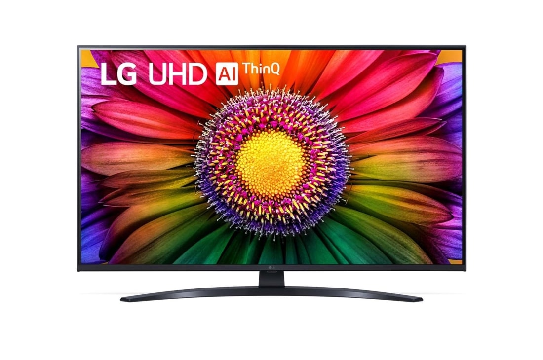 LG Telewizor LG 43” UHD 4K Smart TV ze sztuczną inteligencją, 43UR8100, Widok z przodu telewizora LG UHD, 43UR81003LJ