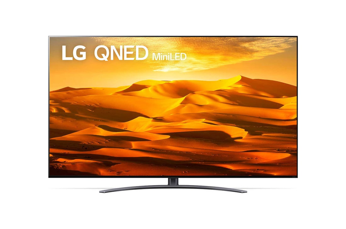LG Telewizor LG 86” QNED MiniLED 4K 2022 AI TV ze sztuczną inteligencją, DVB-T2/HEVC, 86QNED91, Widok z przodu telewizora LG QNED, 86QNED913QE
