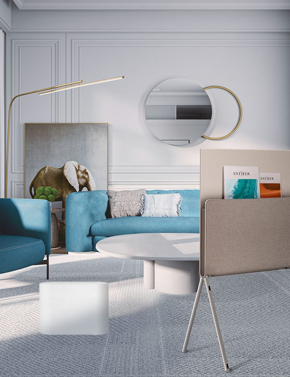 LG TV que se parece com uma obra de arte encaixa no design moderno de salas de estar