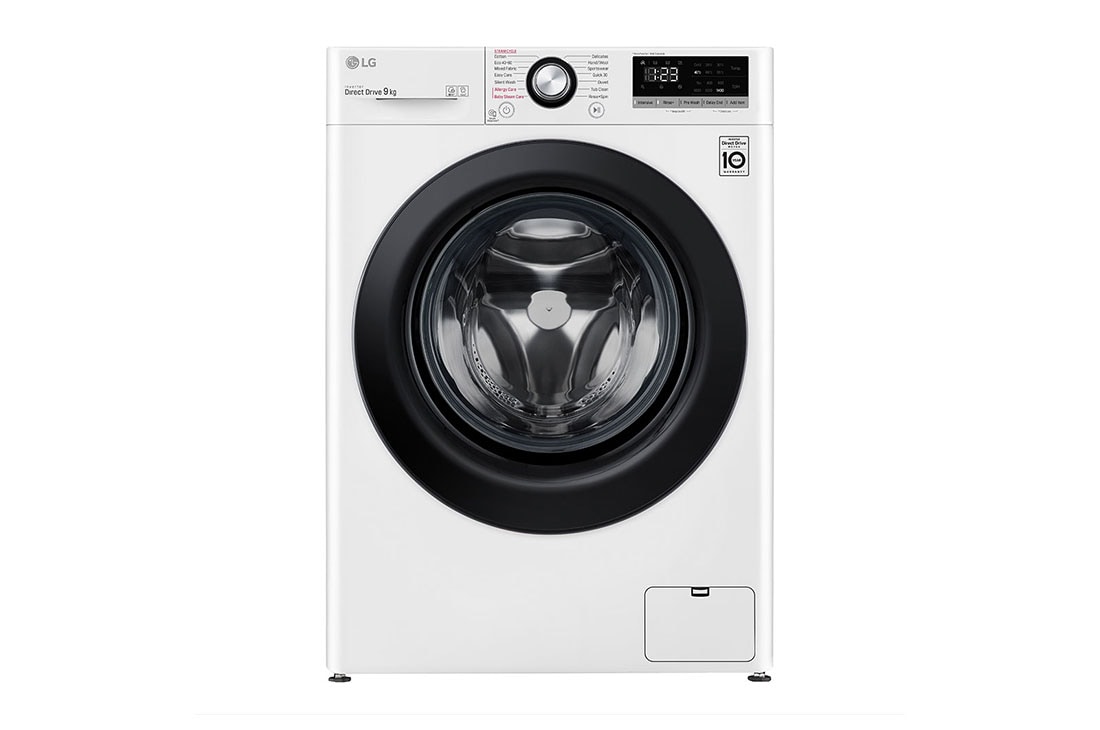 LG 9 kg Tvättmaskin(Vit) - Steam, Energiklass D, AI DD™, Smart Diagnosis™, F4WV409S3W