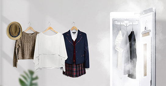 Bild på LG Styler och kläder för att visa TrueSteam ™ -teknologi