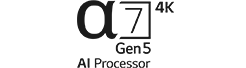 Logotyp för a7 gen5 4K AI-processor