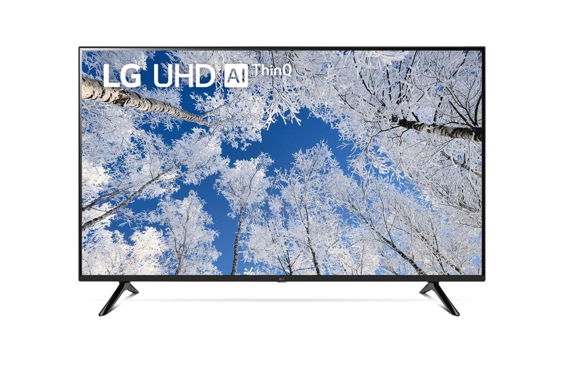 LG  Tivi LG UHD UQ7050 50 inch 4K Smart TV | 50UQ7050, Hình ảnh mặt trước của TV LG UHD với hình ảnh bên trong và logo sản phẩm trên, 50UQ7050PSA