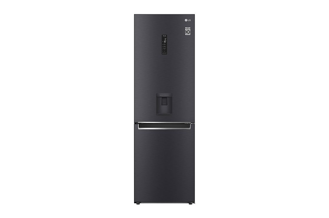 LG 373L Matte Black  | Bottom Freezer  | Smart Inverter Compressor, Front view, GC-F459NQDM