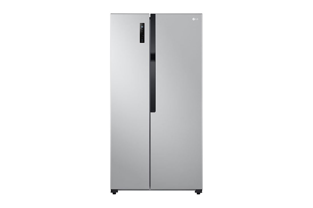 LG 519 L Side by Side Fridge in Stainless Finish , Front view, GCFB507PQAM