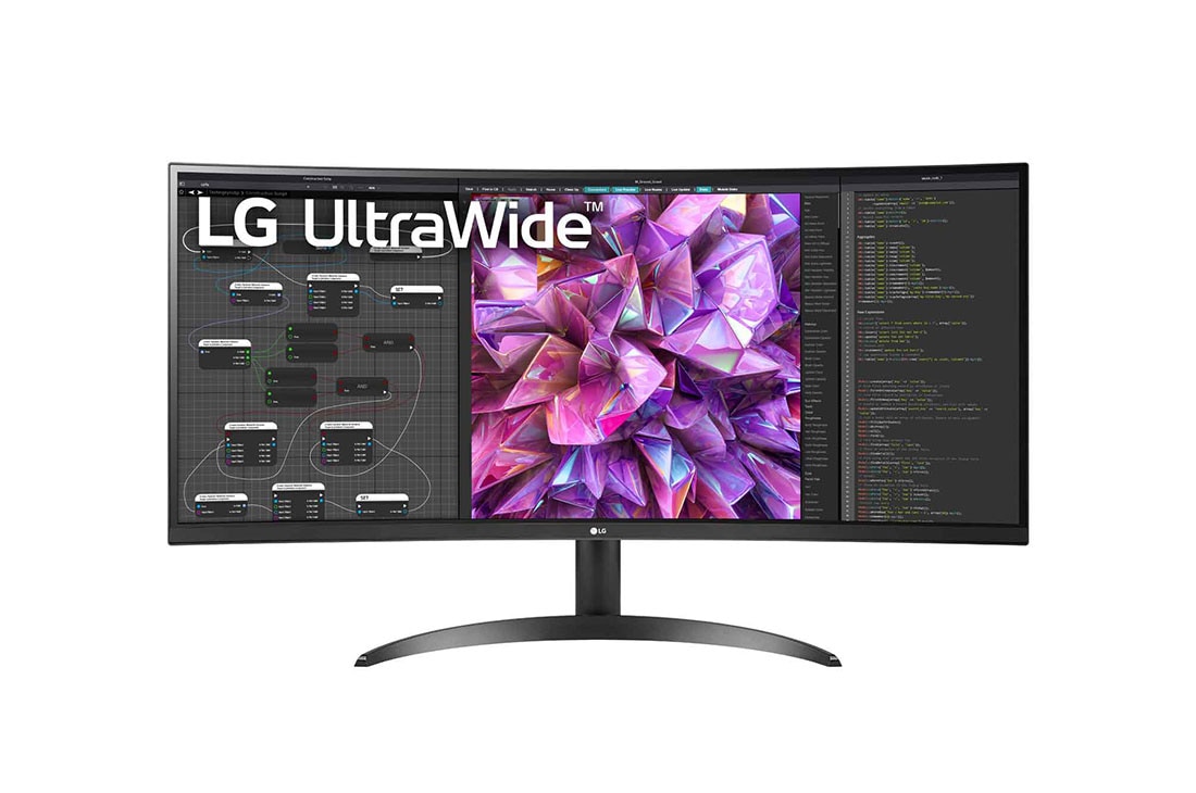 LG 34'' 21:9 Curved UltraWide™ QHD (3440 x 1440) Monitor, front view, 34WQ60C-B